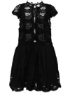 Shop Sea Drea Flutter Sleeve Dress In Black
