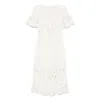 Sea Short Sleeve Dress In White