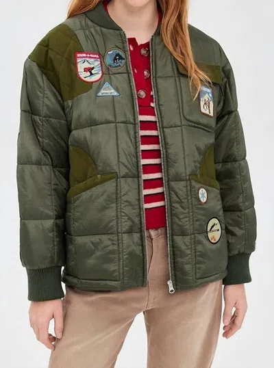 Sea Eira Quilted Patched Puffer Jacket In  In Green