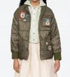 Sea Eira Quilted Puffer Jacket In Olive In Multi