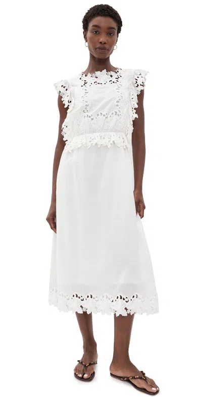 Sea Eleannora Embellished Midi Dress White