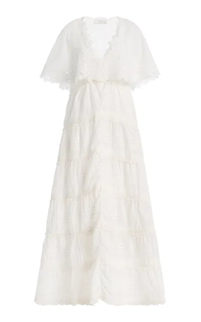 Sea Eleannora Embroidered Cotton Maxi Dress In White