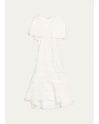 Sea Eleannora Embroidered Midi Dress In White