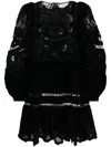 Sea Velvet Embroidered Eliana Dress In Black