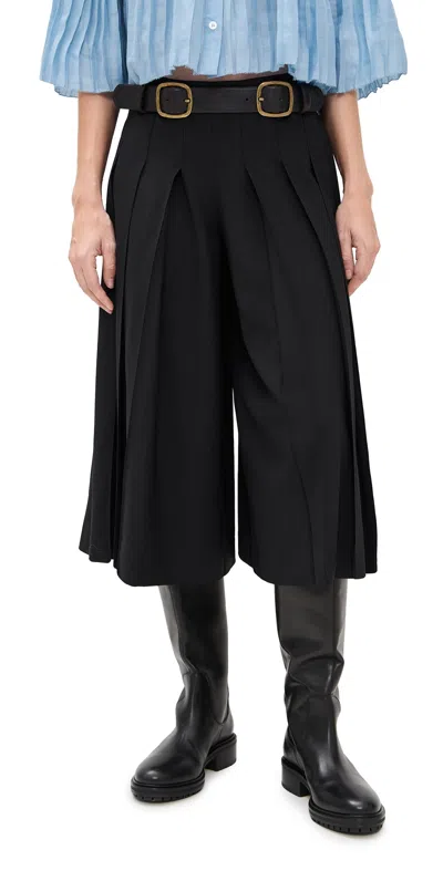 Sea Elisa Tropical Wool Belted Culottes Black