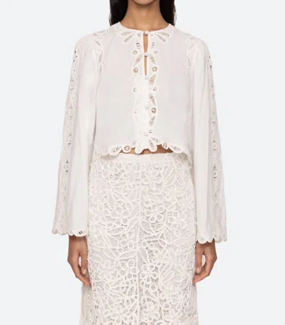 Sea Elke Soutache Long Sleeve Blouse In White