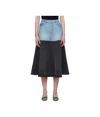 Sea Elle Denim Midi Skirt In Blue/black
