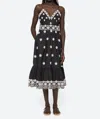Sea New York Elysse Embroidered Midi Dress In Black