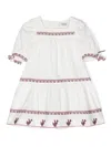 Sea Embroidered Flared Dress In 白色
