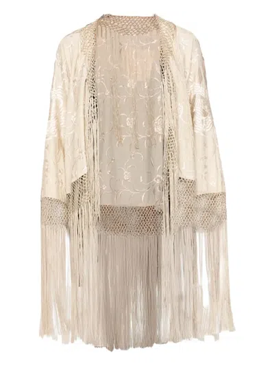 Sea Embroidered Fringe Jacket