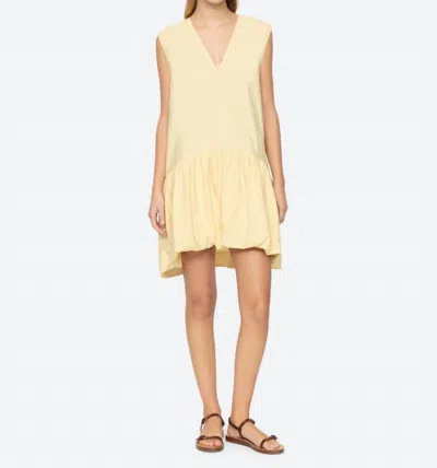 Sea Emmet Poplin Bubble Tank Dress In Yellow