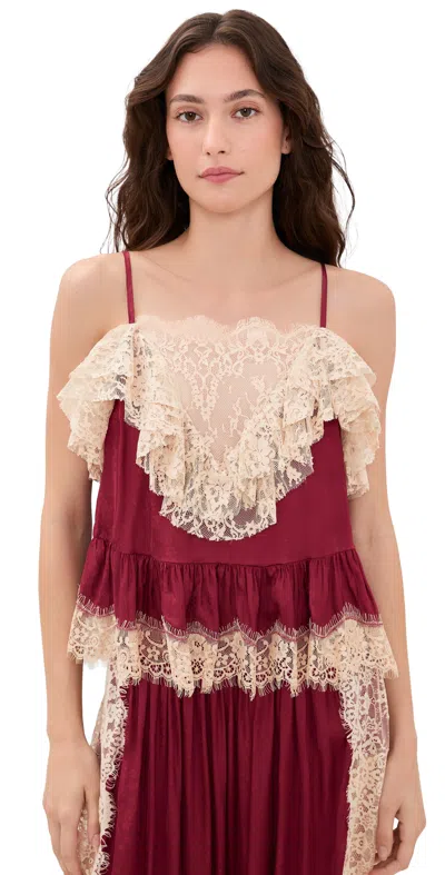 Sea Ethel Solid Camisole Top Burgundy In Black