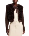 Sea Fenna Faux Fur Jacket In Chocolate