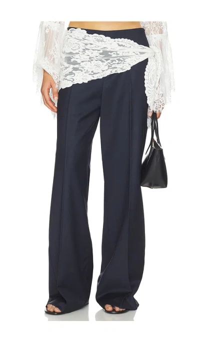 Sea Fiora Tropical Wool Pants In Blue