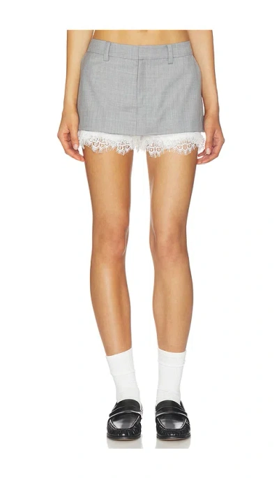 Sea Fiora Tropical Wool Skort In Gray