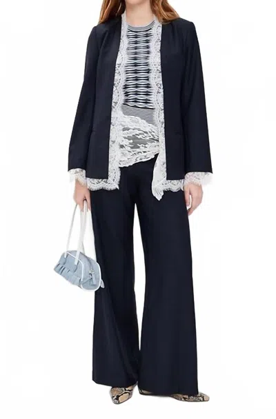 Sea Fiora Tropical Wool Trousers In Navy In Blue