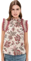Sea Flutter Sleeve Top Multi In Multi