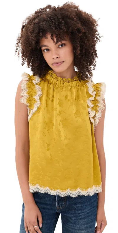 Sea Flutter Sleeve Top Yellow