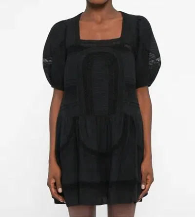 Sea Franca Short Sleeve Mini Dress In Black