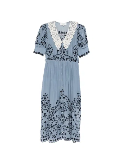 Sea Frances Floral-print Midi Dress In Blue