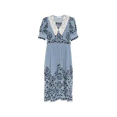 Sea Frances Floral-print Midi Dress In Blue