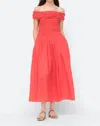 SEA FRIDA SOLID STRAPLESS DRESS IN RED