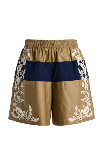 Sea Georgie Cotton-blend Sportswear Shorts In Brown
