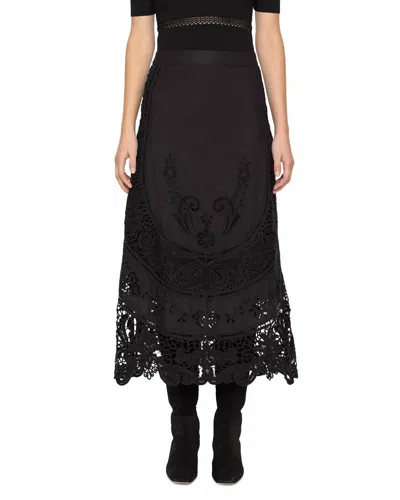 Sea Gianna Lace Midi Skirt In Black