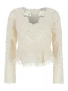 Sea 'gianna' White Top With All-over Lace Embroidery In White