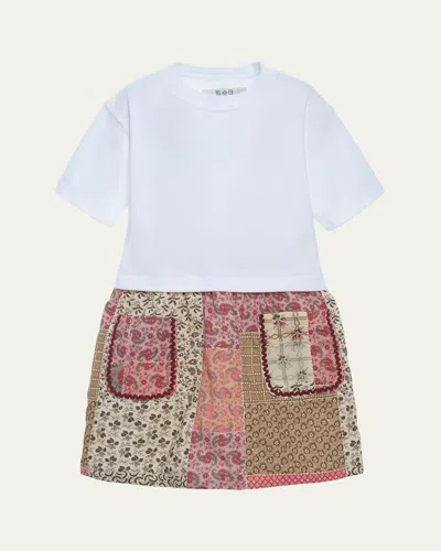 Sea Girls' Panna Patchwork Tee Dress With Ric Rac Trim - Little Kid, Big Kid In Multi