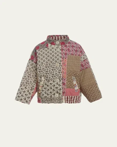 Sea Kids' Girl's Panna Patchwork Quilted Jacket In Multi