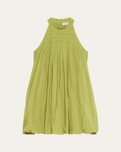 Sea Kids' Girl's Violet Halter Mini Dress In Green