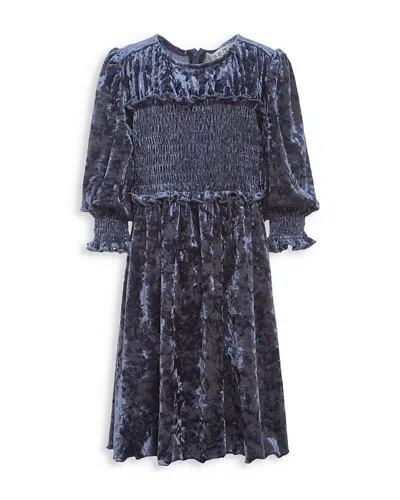 Sea Girls' Marene Smocked Velvet Midi Dress - Little Kid, Big Kid In Blue