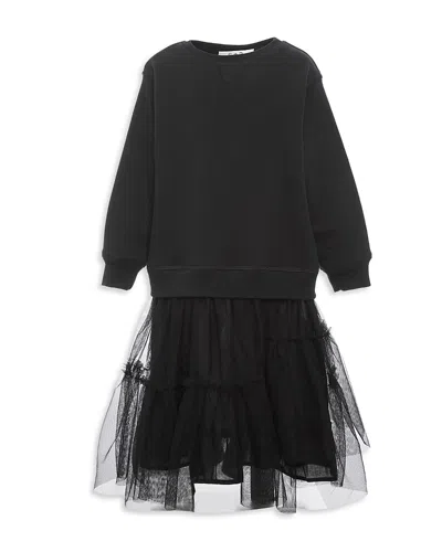 Sea Girls' Rory Tulle Sweatshirt Dress - Little Kid, Big Kid In Black