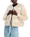 Sea Gisele Faux Fur Applique Jacket Cream In Cream