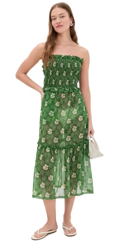 Sea Gloria Print Smocked Dress Green