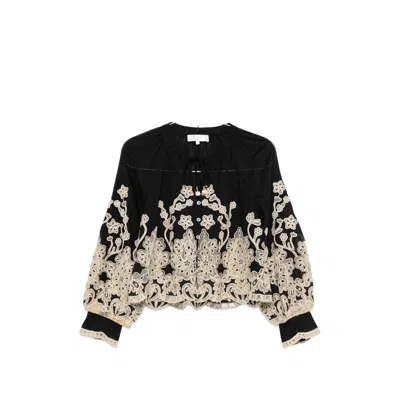 Sea Gracelyn Lace-trimmed Embroidered Blouse In Transparent