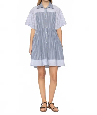 Sea Helmi Striped Tunic Shirt Dress In Blue
