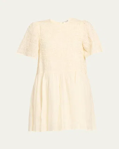 Sea Imogen Smocked Mini Dress In White