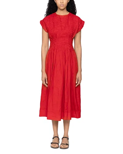 Sea Imogen Solid Midi Dress In Red