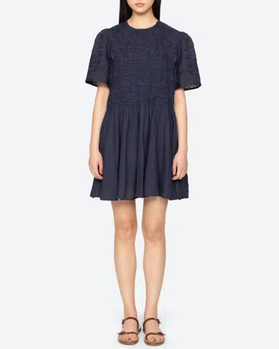 Sea Imogen Solid Mini Dress In Navy In Grey