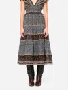 Sea Ivette Flutter Sleeve Smocked Midi Dress In Black In Multi