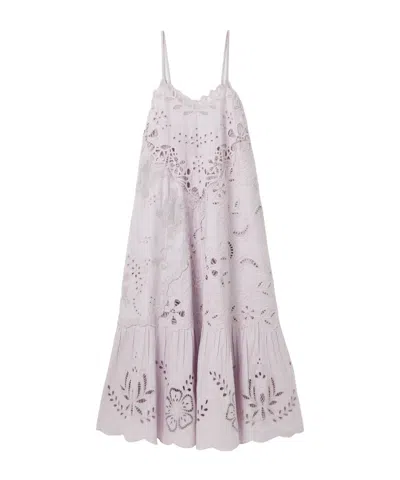 Sea Iyla Broderie Anglaise Cotton Midi Dress In Pink