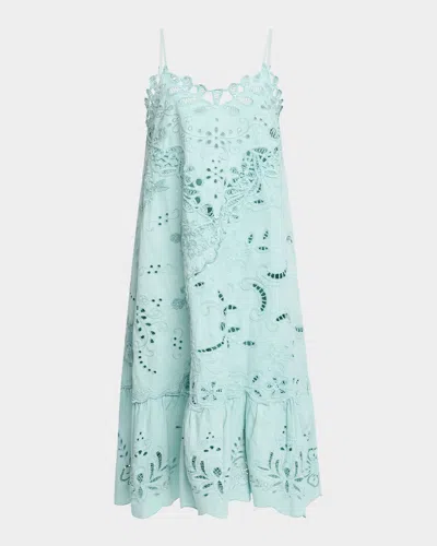 Sea Iyla Embroidered Slip Dress In Blue