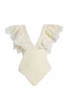 Sea Iyla Ruffled Lace-trimmed One-piece Swimsuit