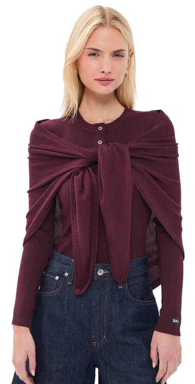 Sea Jane Henley Sweater With Scarf Burgundy