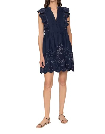 Sea Jeanetta Eyelet Tunic Dress In Navy In Blue