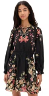 Sea Jolie Ruffled Floral-print Crepe De Chine Mini Dress In Black