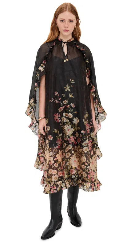 Sea Jolie Print Caped Midi Dress Multi