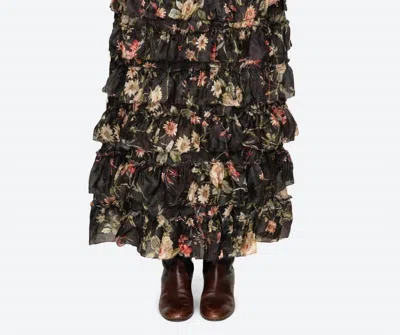 Sea Jolie Print Midi Skirt In Multi In Black